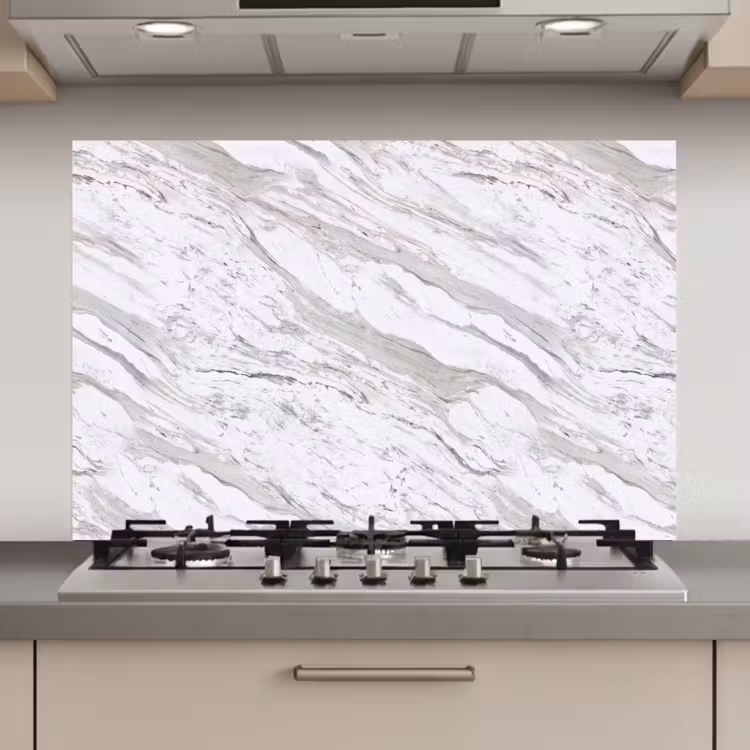 Marmer - Wit - Grijsgroen keuken achterwand spatscherm klein 900 -3d_website