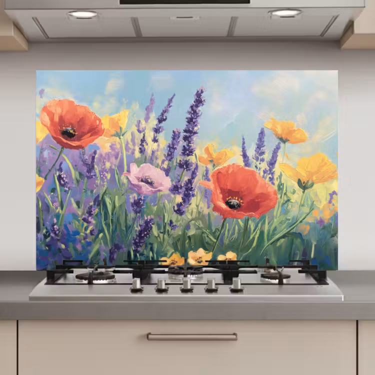 Weide - Bloemen - Kleurrijk keuken achterwand spatscherm klein -3d_website