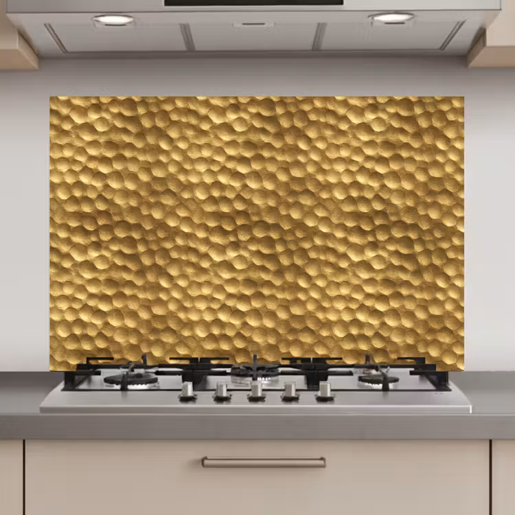 Metaal - Dynamisch - Goud keuken achterwand spatscherm klein 900 -3d_website