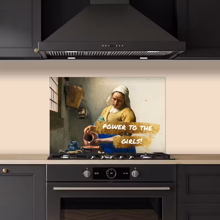 Melkmeisje - Goud - Quotes - Schilderij - Oude meesters keuken achterwand spatscherm klein -sfeer1