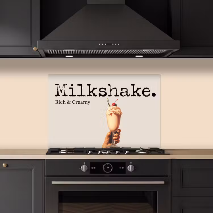 Milkshake - Kers - Rietje keuken achterwand spatscherm klein -sfeer1