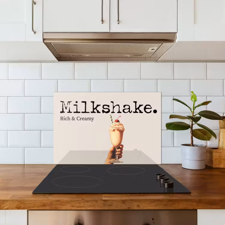 Milkshake - Kers - Rietje keuken achterwand spatscherm klein -sfeer2