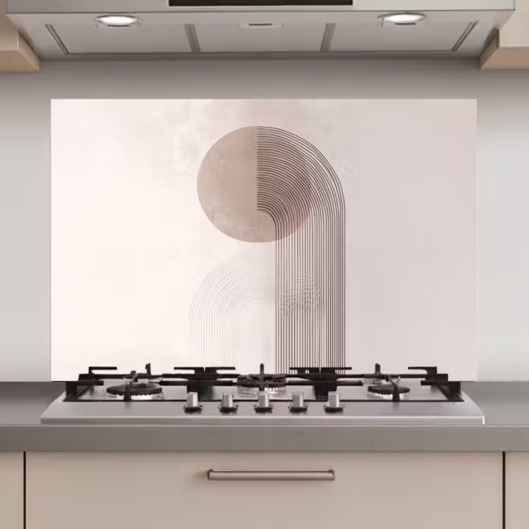 Minimalistisch - Cirkel - Lichtgrijs keuken achterwand spatscherm klein -3d_website