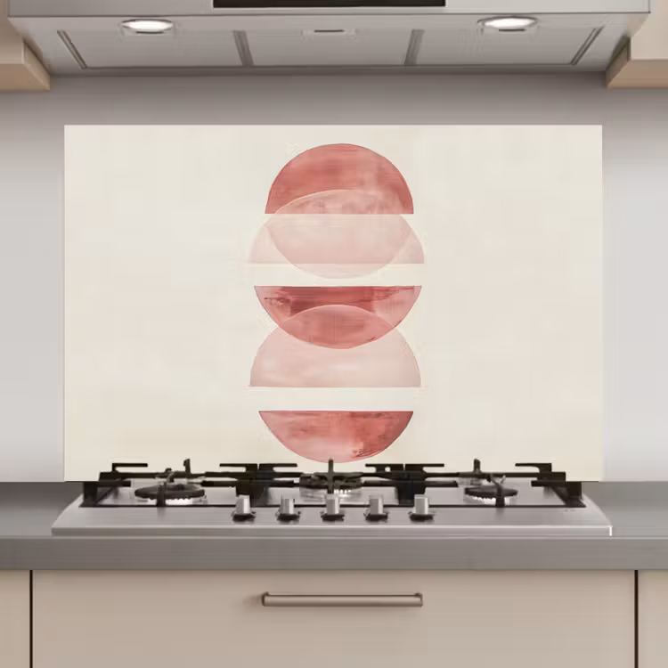 Minimalistisch - Cirkels - Roze keuken achterwand spatscherm klein -3d_website