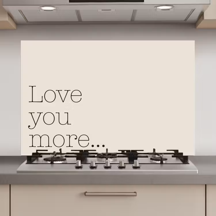 Minimalistisch - Love - Beige keuken achterwand spatscherm klein -3d_website