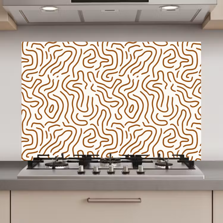 Minimalistisch - Patroon - Terracotta keuken achterwand spatscherm klein 900 -3d_website
