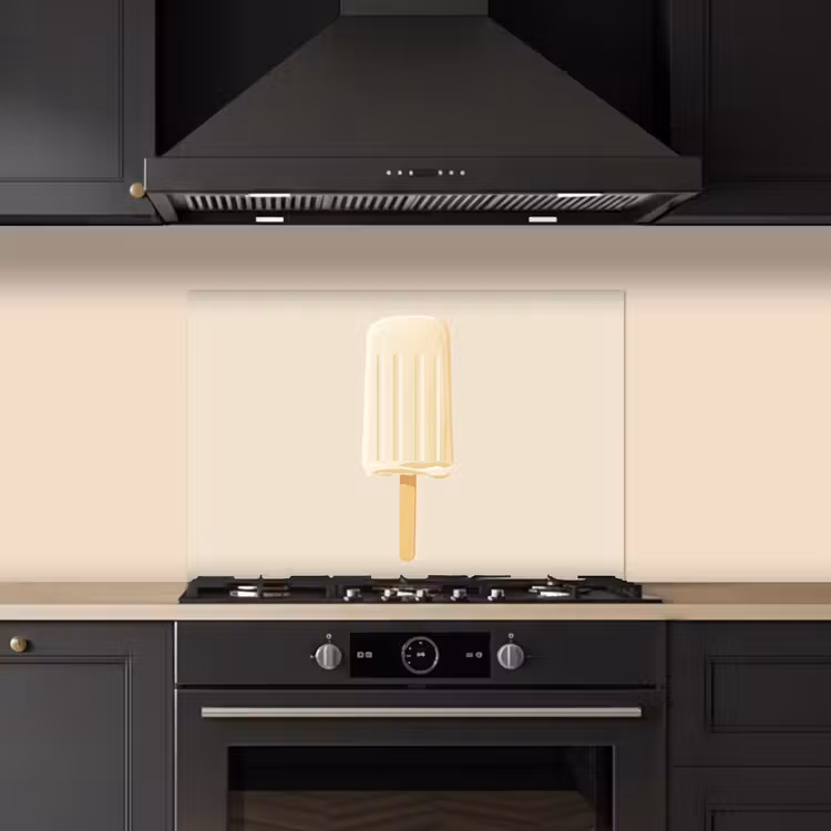 Minimalistisch - Waterijsje - Stokje - Beige keuken achterwand spatscherm klein -sfeer1