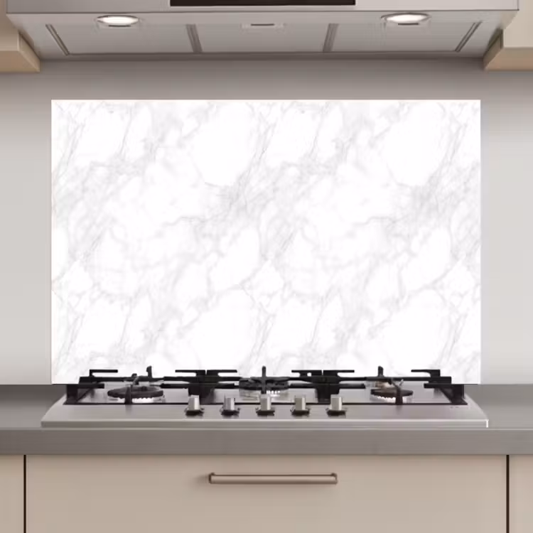 Minimalistisch - Wit - Grijze aders keuken achterwand spatscherm klein 900 -3d_website