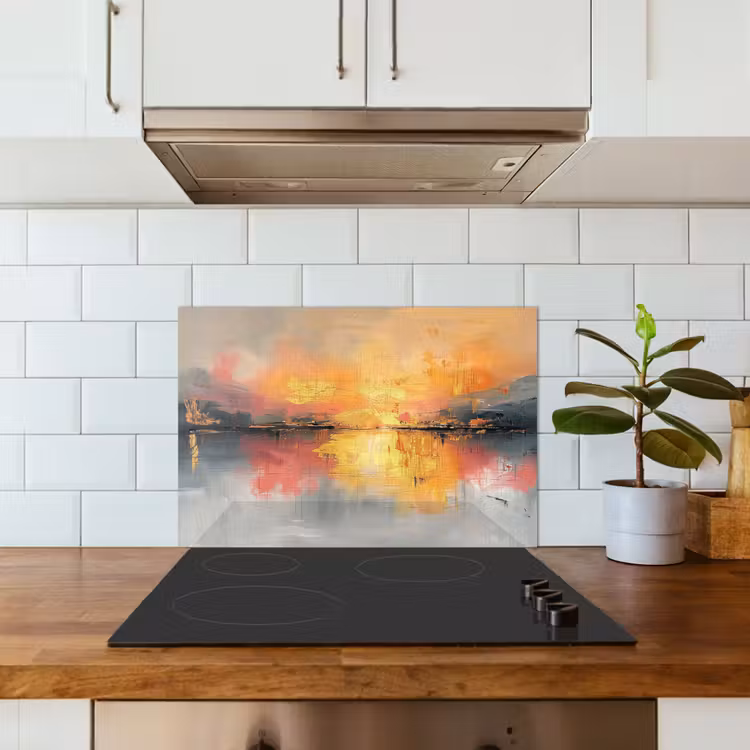 Modern - Abstract - Goud - Roze keuken achterwand spatscherm klein -sfeer2