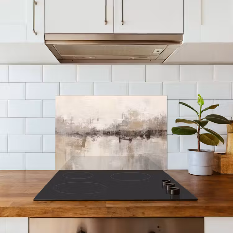 Moderne kunst - Abstract - Beige keuken achterwand spatscherm klein -sfeer2