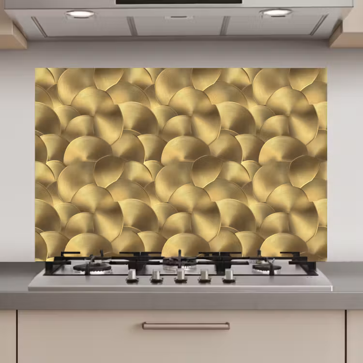 Modern - Cirkel - Goud keuken achterwand spatscherm klein 900 -3d_website