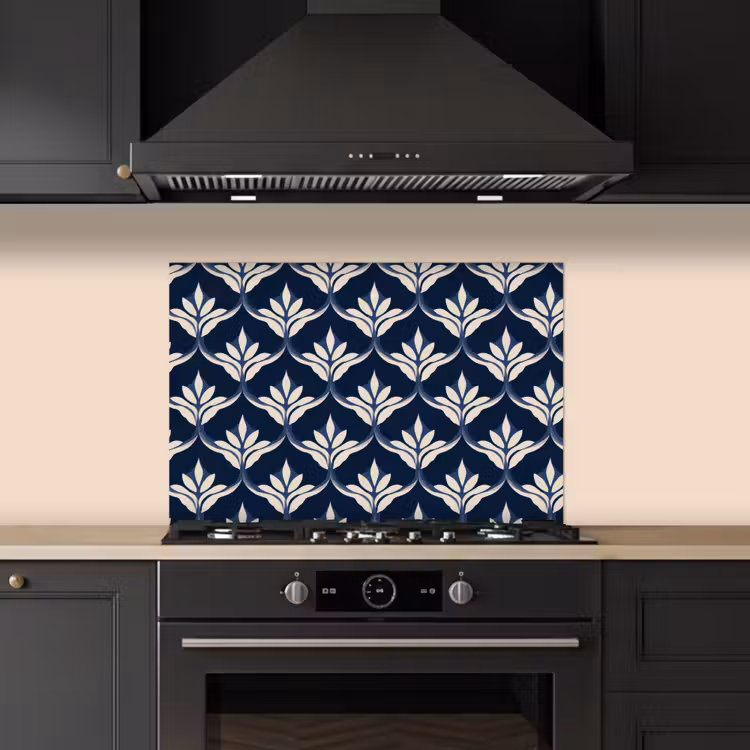 Modern - Ontwerp - Blauw keuken achterwand spatscherm klein 900 -sfeer1