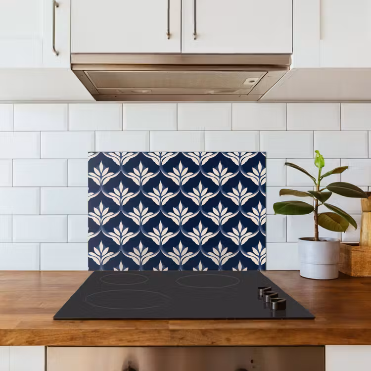 Modern - Ontwerp - Blauw keuken achterwand spatscherm klein 900 -sfeer2