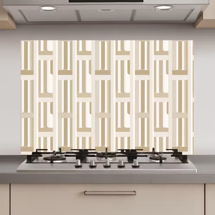 Modern - Geometrisch - Beige keuken achterwand spatscherm klein 900 -3d_website