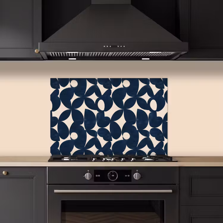 Modern - Geometrisch - Blauw keuken achterwand spatscherm klein 900 -sfeer1