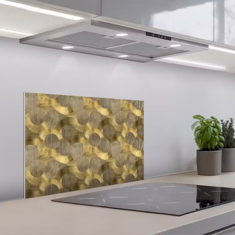 Modern - Geometrisch - Goud keuken achterwand spatscherm klein 900 -3d_schuin