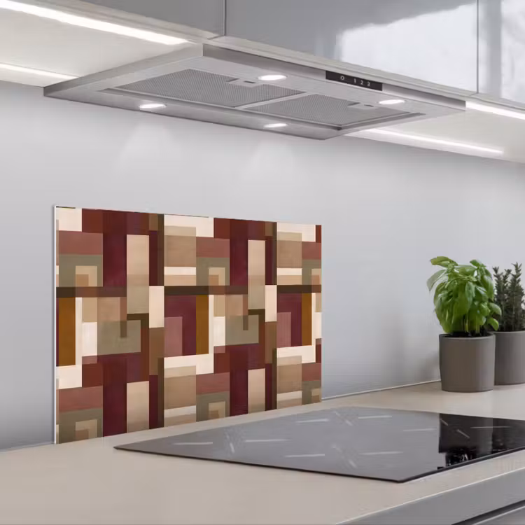 Modern - Geometrie - Kleurrijk keuken achterwand spatscherm klein 900 -3d_schuin