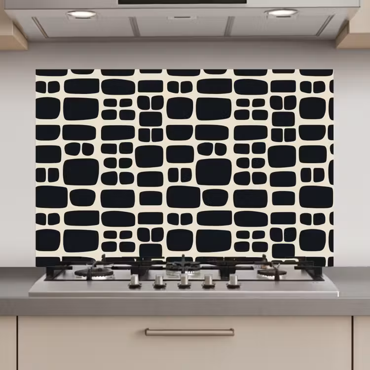 Modern - Organisch - Zwart keuken achterwand spatscherm klein 900 -3d_website