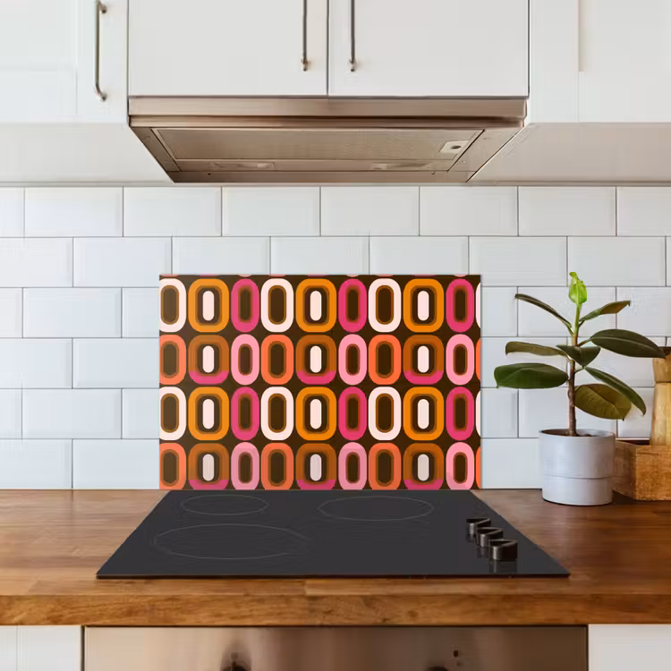 Modern - Retro - Kleurrijk keuken achterwand spatscherm klein 900 -sfeer2
