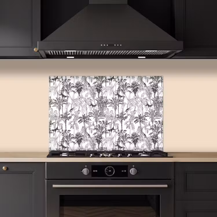 Aap - Oerwoud - Abstract - Grijs keuken achterwand spatscherm klein 900 -sfeer1