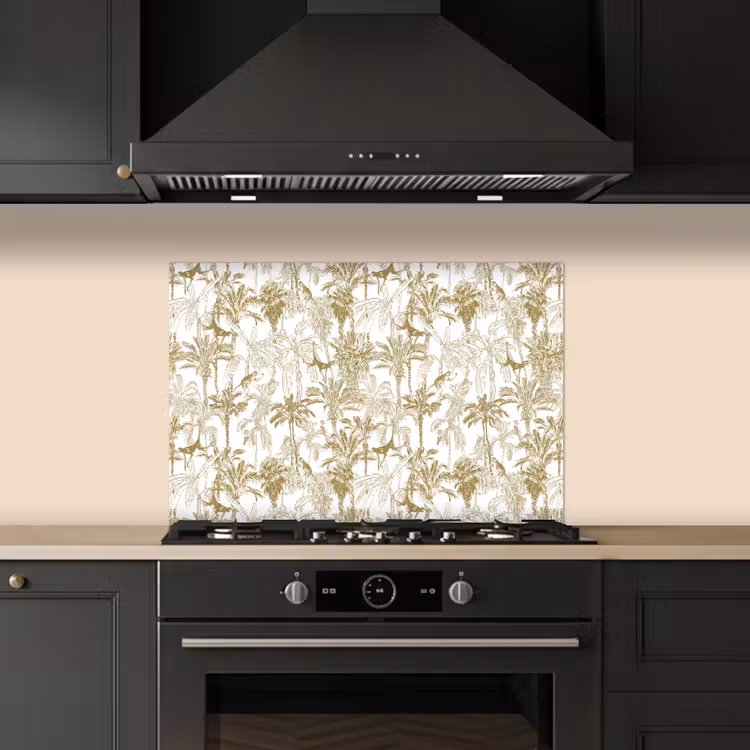 Apen - Jungle - Abstract - Beige keuken achterwand spatscherm klein 900 -sfeer1