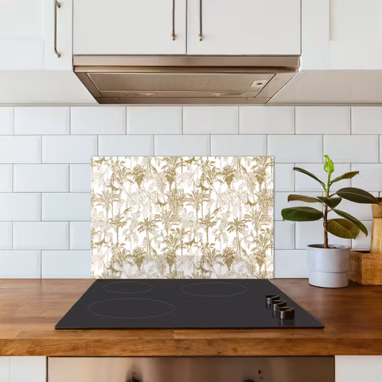 Apen - Jungle - Abstract - Beige keuken achterwand spatscherm klein 900 -sfeer2