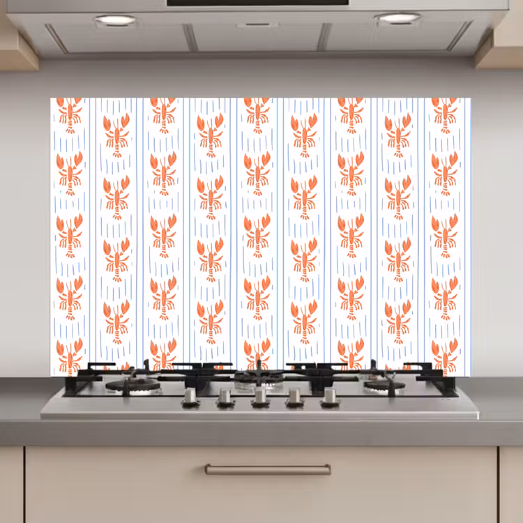 Zee - Kreeft - Oranje - Blauw keuken achterwand spatscherm klein 900 -3d_website