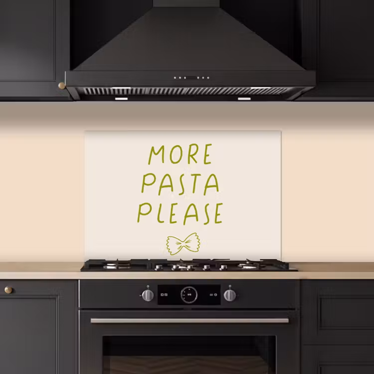 More pasta please keuken achterwand spatscherm klein -sfeer1