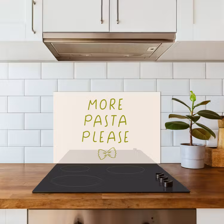 More pasta please keuken achterwand spatscherm klein -sfeer2