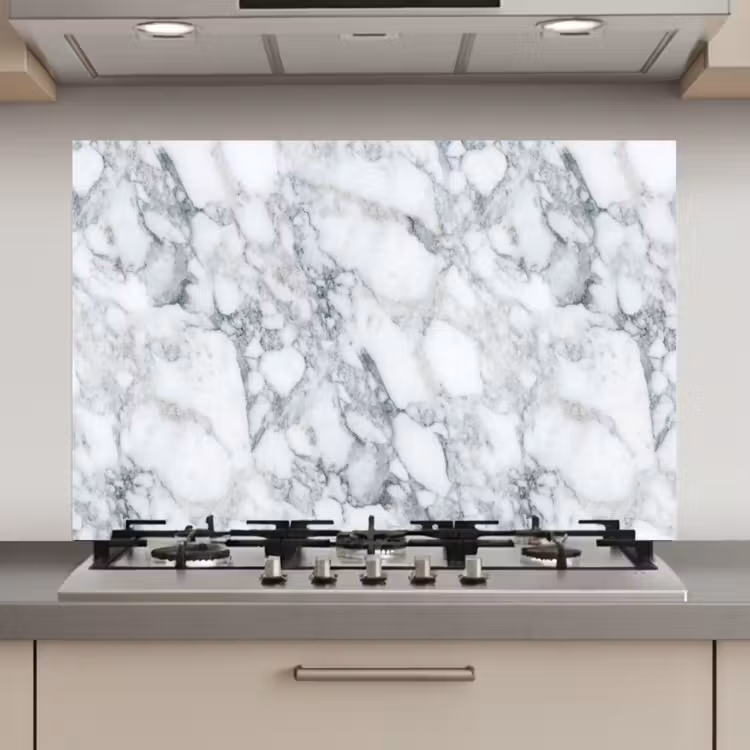 Mozaïek - Marmer - Wit - Onregelmatig keuken achterwand spatscherm klein 900 -3d_website