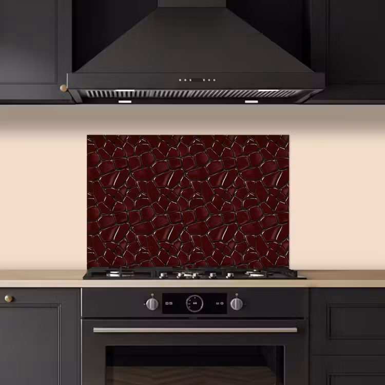 Mozaïek - Tegel - Bordeauxrood keuken achterwand spatscherm klein 900 -sfeer1