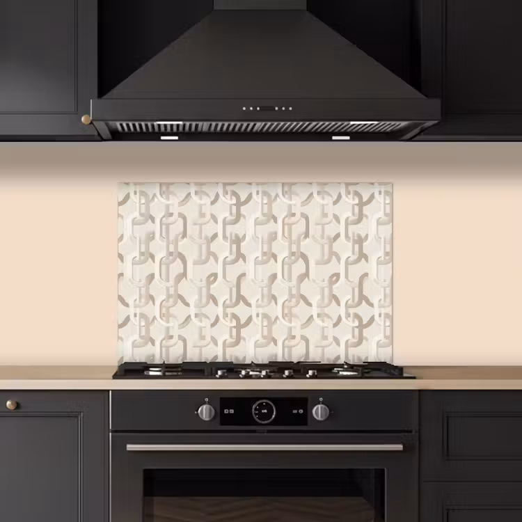Motief - Abstract - Beige keuken achterwand spatscherm klein 900 -sfeer1