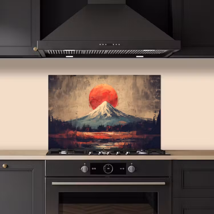 Bergtop - Sneeuw - Zon keuken achterwand spatscherm klein -sfeer1