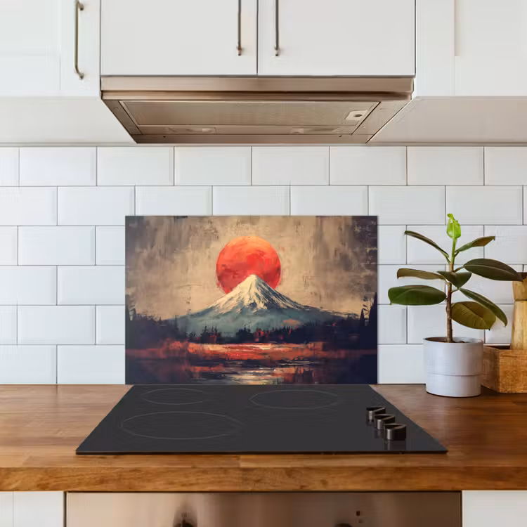 Bergtop - Sneeuw - Zon keuken achterwand spatscherm klein -sfeer2