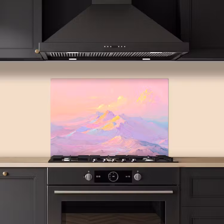 Bergtoppen - Wolken - Dromerig keuken achterwand spatscherm klein -sfeer1