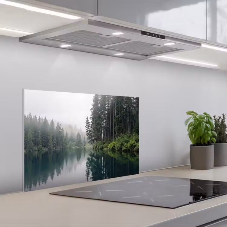 Bergen - Meer - Bos keuken achterwand spatscherm klein -3d_schuin