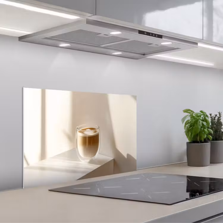 Mok - Latte - Minimalistisch - Schaduw keuken achterwand spatscherm klein -3d_schuin