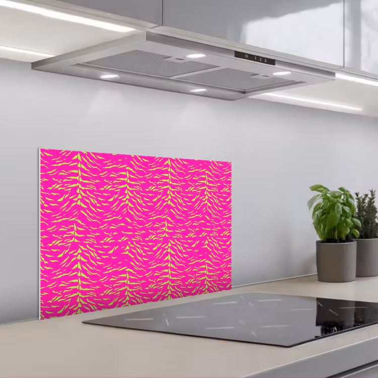 Neon - Groen - Roze - Tijger keuken achterwand spatscherm klein 900 -3d_schuin