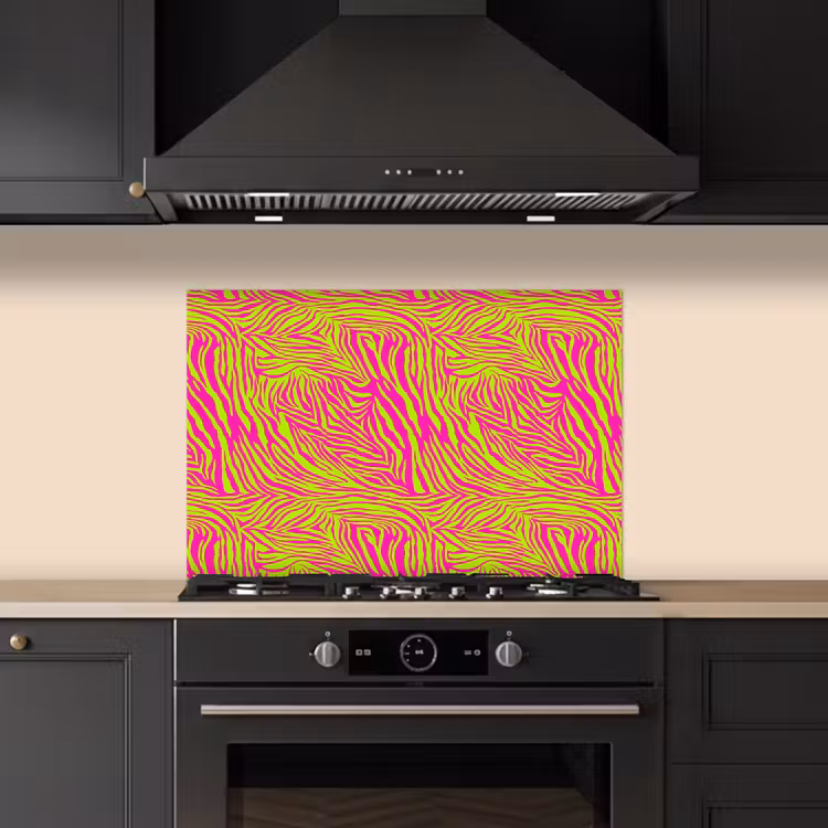 Neon - Zebra - Roze - Groen keuken achterwand spatscherm klein 900 -sfeer1