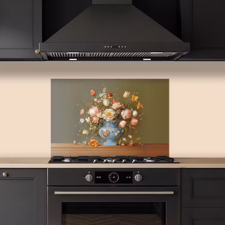 Neutral - Bloemen - Boeket - Vaas keuken achterwand spatscherm klein -sfeer1