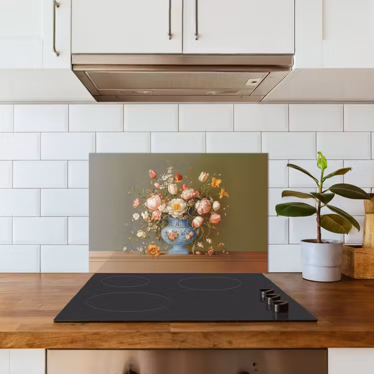 Neutral - Bloemen - Boeket - Vaas keuken achterwand spatscherm klein -sfeer2
