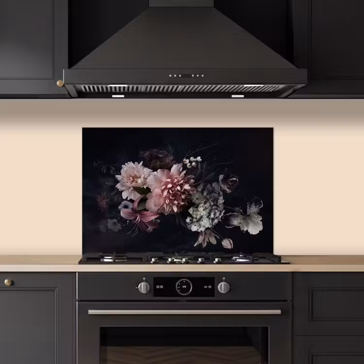 Nachtelijk Bloemenarrangement keuken achterwand spatscherm klein -sfeer1