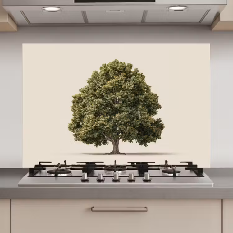 Eikenboom - Groen - Lichte achtergrond keuken achterwand spatscherm klein -3d_website