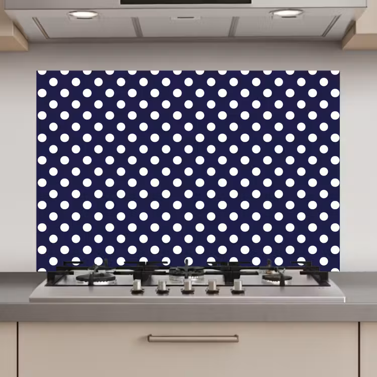 Oceaan - Stippen - Blauw - Wit keuken achterwand spatscherm klein 900 -3d_website