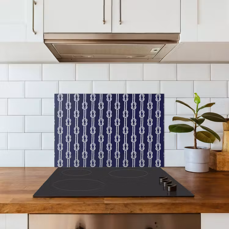 Oceaan - Touw - Blauw - Wit keuken achterwand spatscherm klein 900 -sfeer2