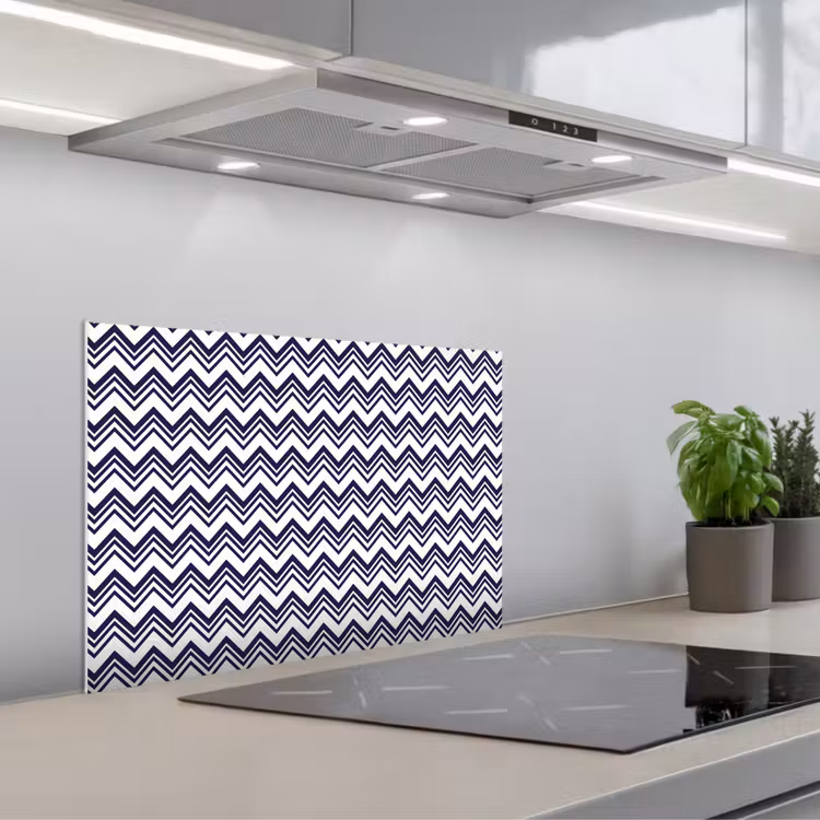 Oceaan - Golven - Blauw - Wit keuken achterwand spatscherm klein 900 -3d_schuin