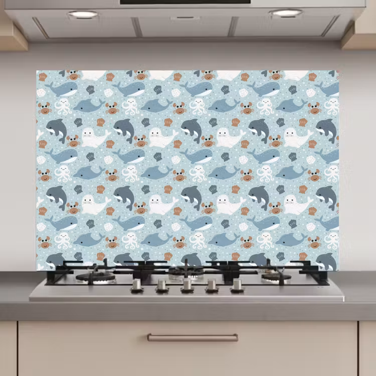 Oceaan - Walvis - Zeehond - Krab keuken achterwand spatscherm klein 900 -3d_website
