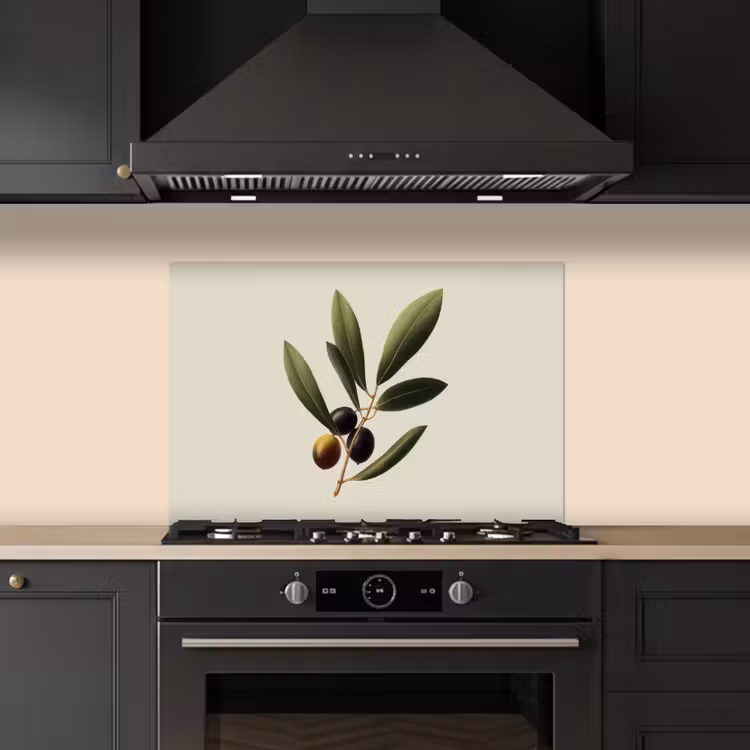 Olijftak - Donkergroen - Olijven keuken achterwand spatscherm klein -sfeer1