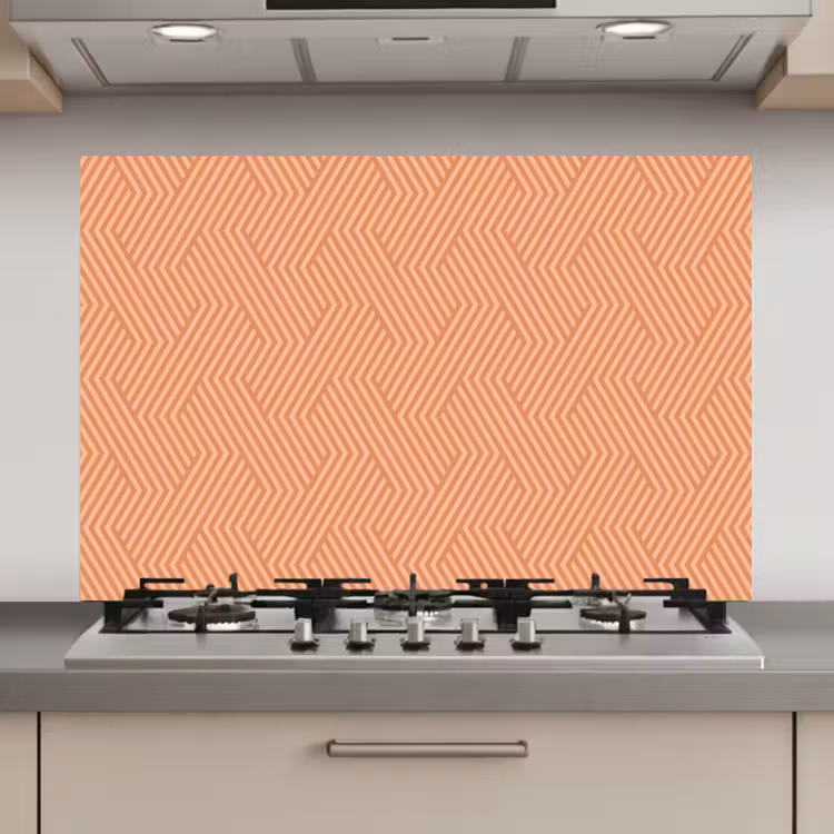 Oranje - Strepen - Patroon keuken achterwand spatscherm klein 900 -3d_website