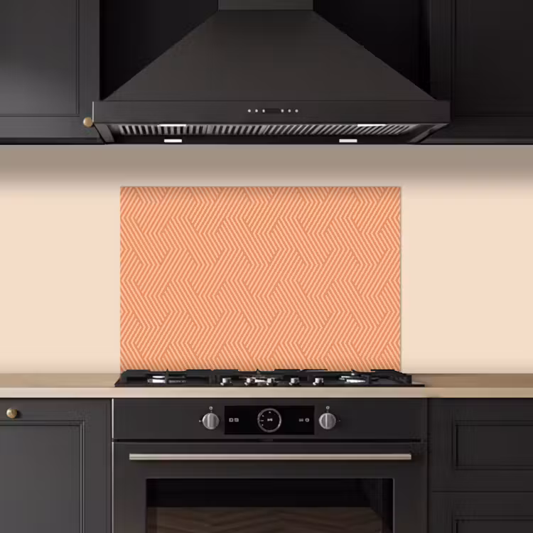Oranje - Strepen - Patroon keuken achterwand spatscherm klein 900 -sfeer1